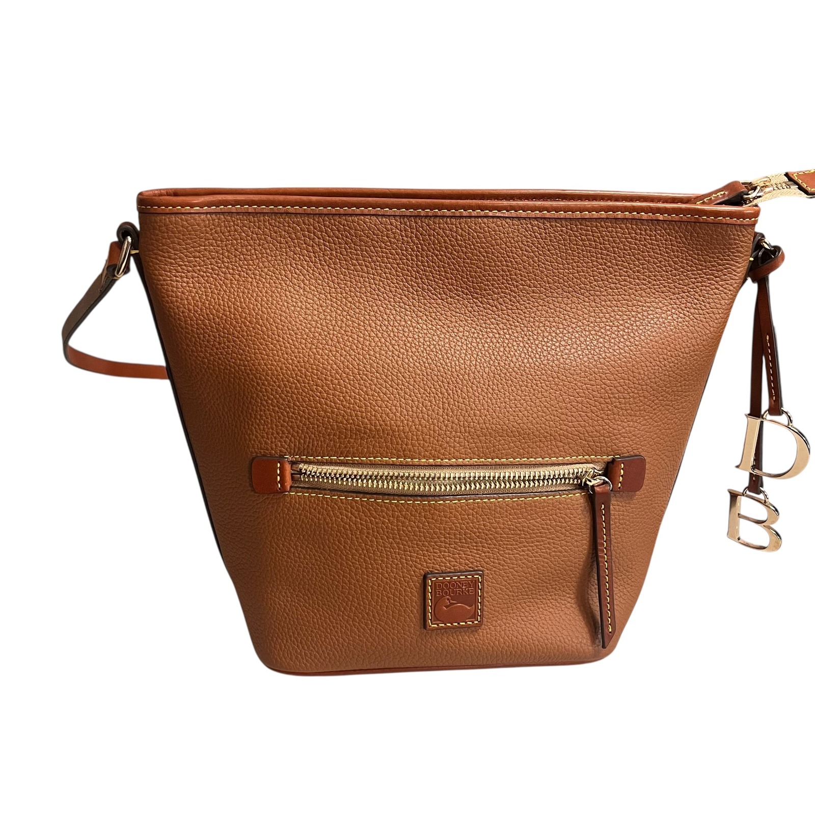 Dooney  Bourke Pebble Grain Kiley Crossbody Bag Caramel Tan Leather
